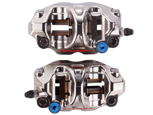 Brembo 108mm GP4-RX Billet Front Caliper Set (Nickel/Red)