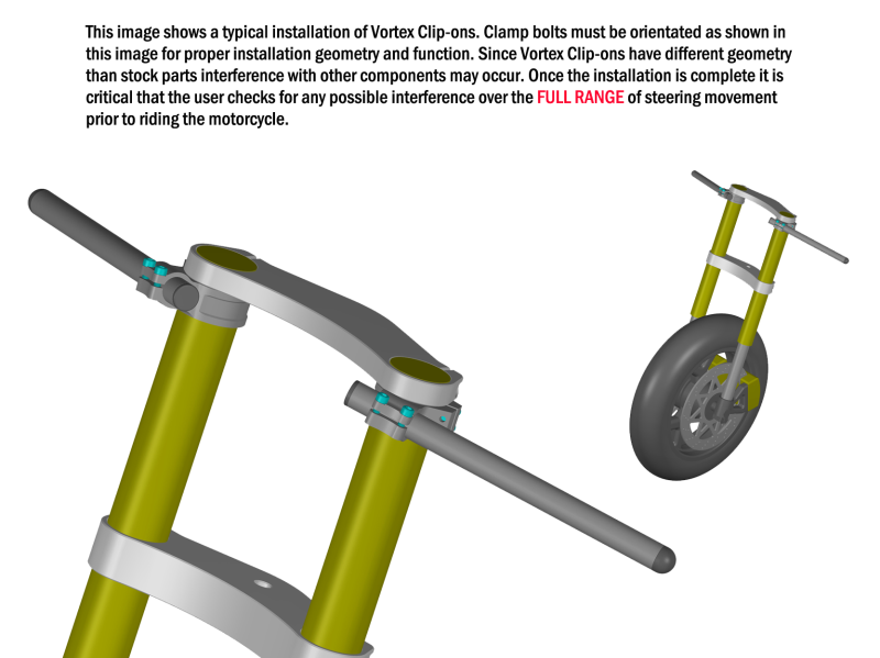 Vortex Clip-Ons Standard Offset 0 Degree Kit