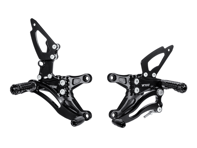 Bonamici Kawasaki Ninja ZX-6R Rearsets (w/Carbon Fiber Heel Guards) (2024+)