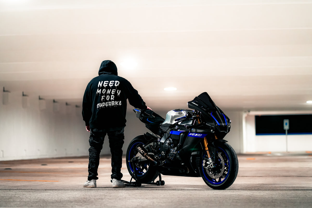 'Need Money for Superbike' Hoodie (Mid-Weight)