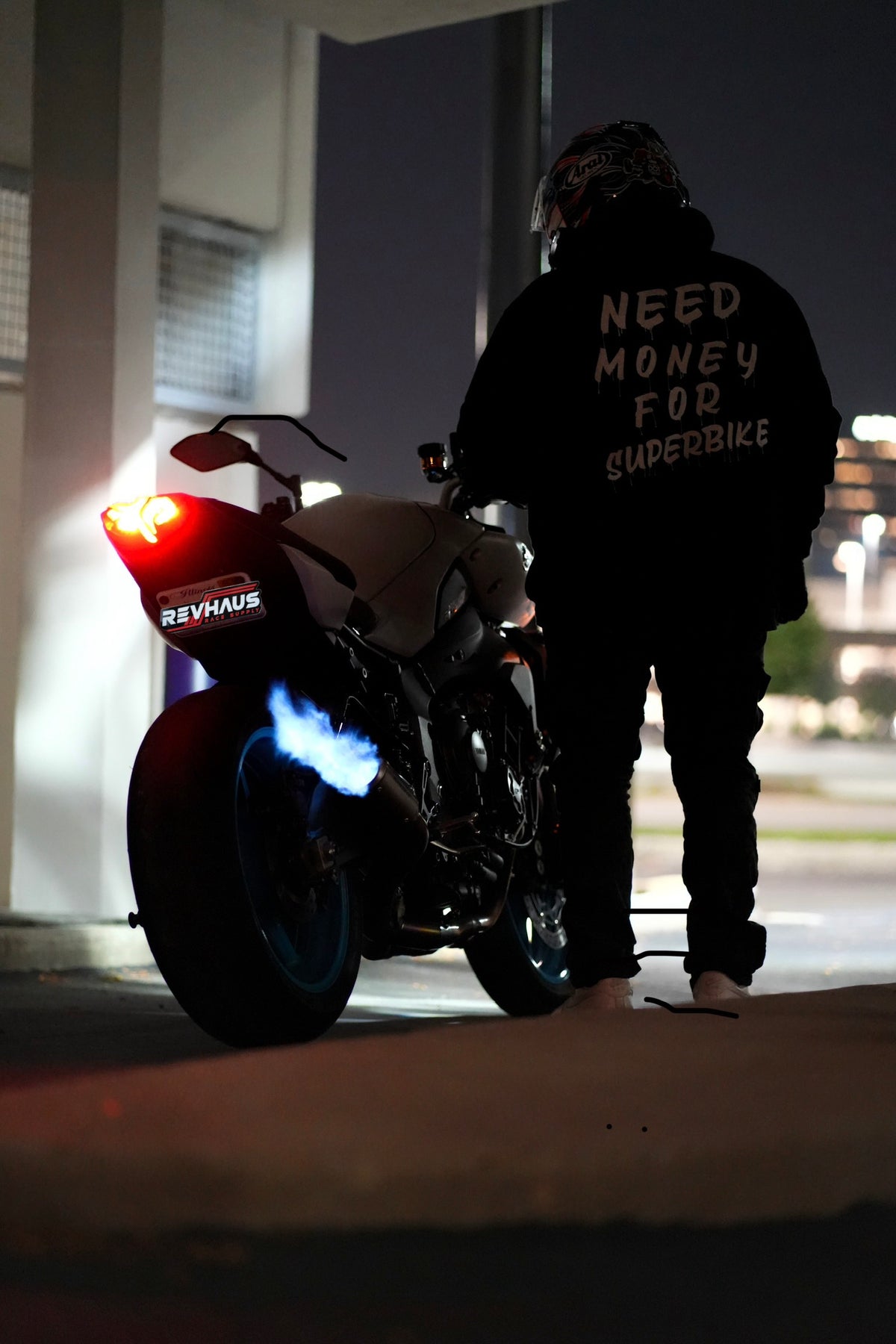 'Need Money for Superbike' Hoodie (Mid-Weight)