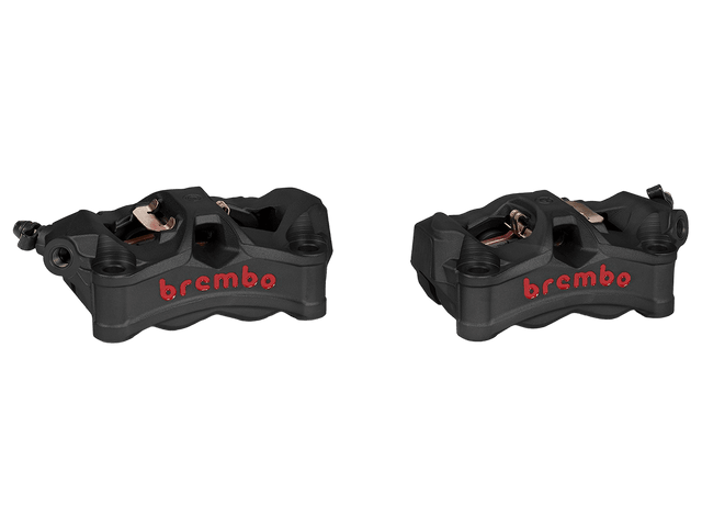 Brembo 100mm Stylema Cast Monobloc Front Caliper Set (Titanium Gray/Red or Black/Red)