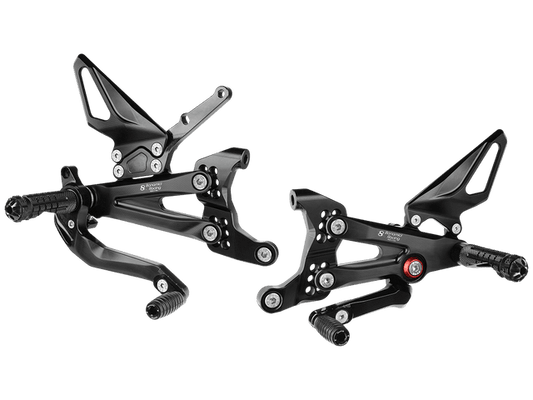 Bonamici Ducati Panigale V4 S/R Rearsets (w/ Carbon Fiber Heel Guards) (SingleArm Rear)